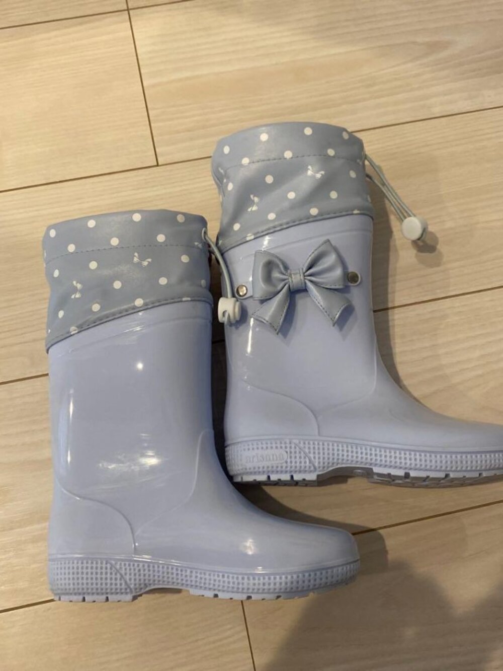 GENUINE ARISANA JAPANESE DRAWSTRING GIRLS RAIN BOOTS SIZE 3Y OR 22 CM - Picture 5 of 5